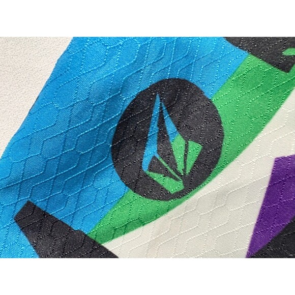Volcom Board Shorts Men Blue Bright Graffiti Print Surf Skate Streetwear Sz 34 - Picture 9 of 10